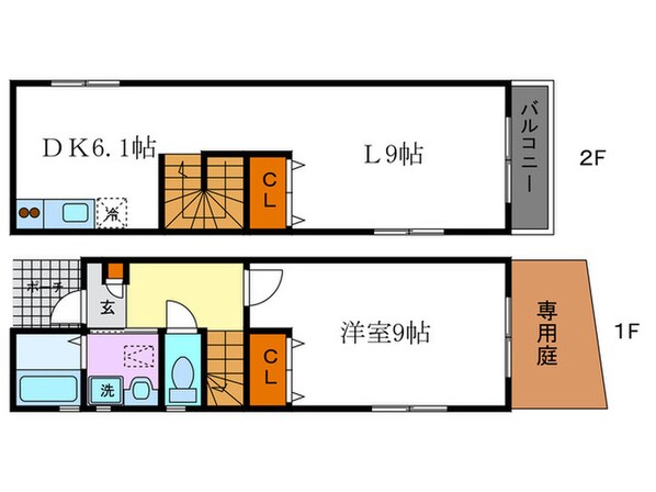 エンバ－カ－ズ天神の物件間取画像